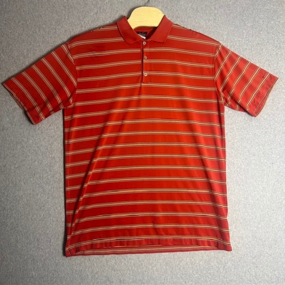 Nike Golf Dri-FIT‎ UV Men's Red Striped Polo Shirt Size XXL